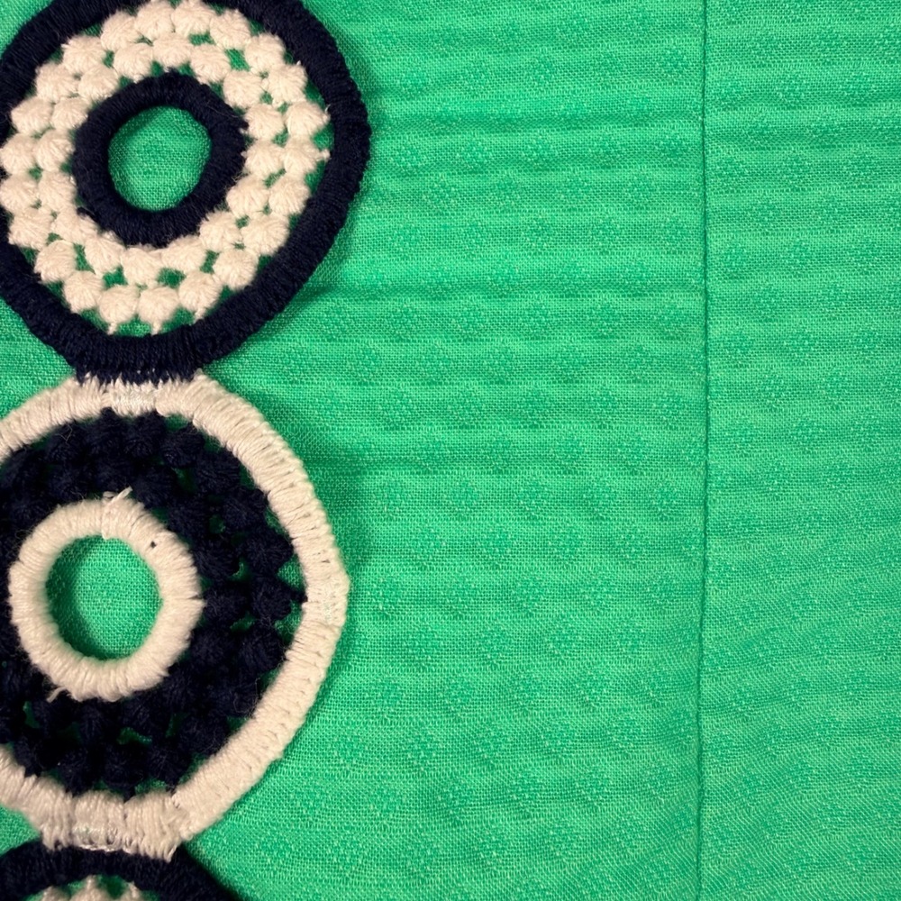 Lilly Pulitzer Trudy Shift Dress 4 Go Go Green Cotton Crochet Circle Trim - Picture 9 of 12